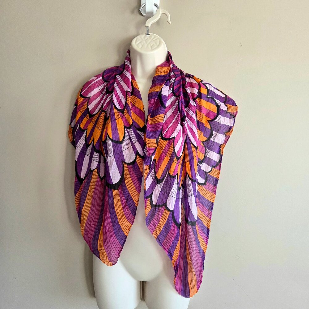 Cynthia Rowley silk square scarf bright colors.